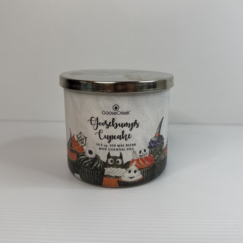 GOOSE CREEK FULL Size 3 WICK CANDLE GOOSEBUMPS CUPCAKE 14.5  NEW